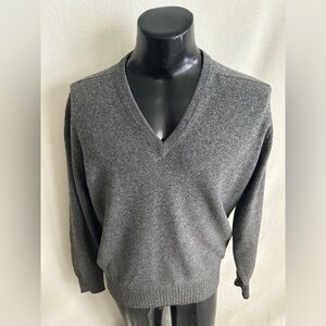 Andrisen Morton Denver Sweater Men’s 44”/Large Pure Lambswool Long Sleeve V-Neck